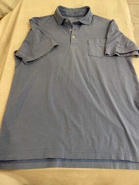 Peter Millar Light Blue Polo with Chest Pocket